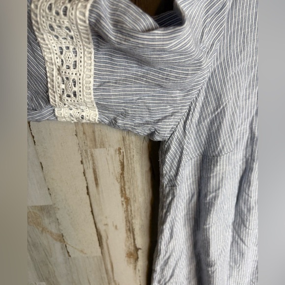 Jessica Simpson Boho Top Women's 1X 100% Cotton Bell Sleeves Stripes - Picture 7 of 15